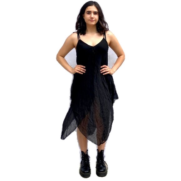 Natural Ecofriendly Cotton Soft Black Dress-One Size (XS-XL) - Picture 5 of 10
